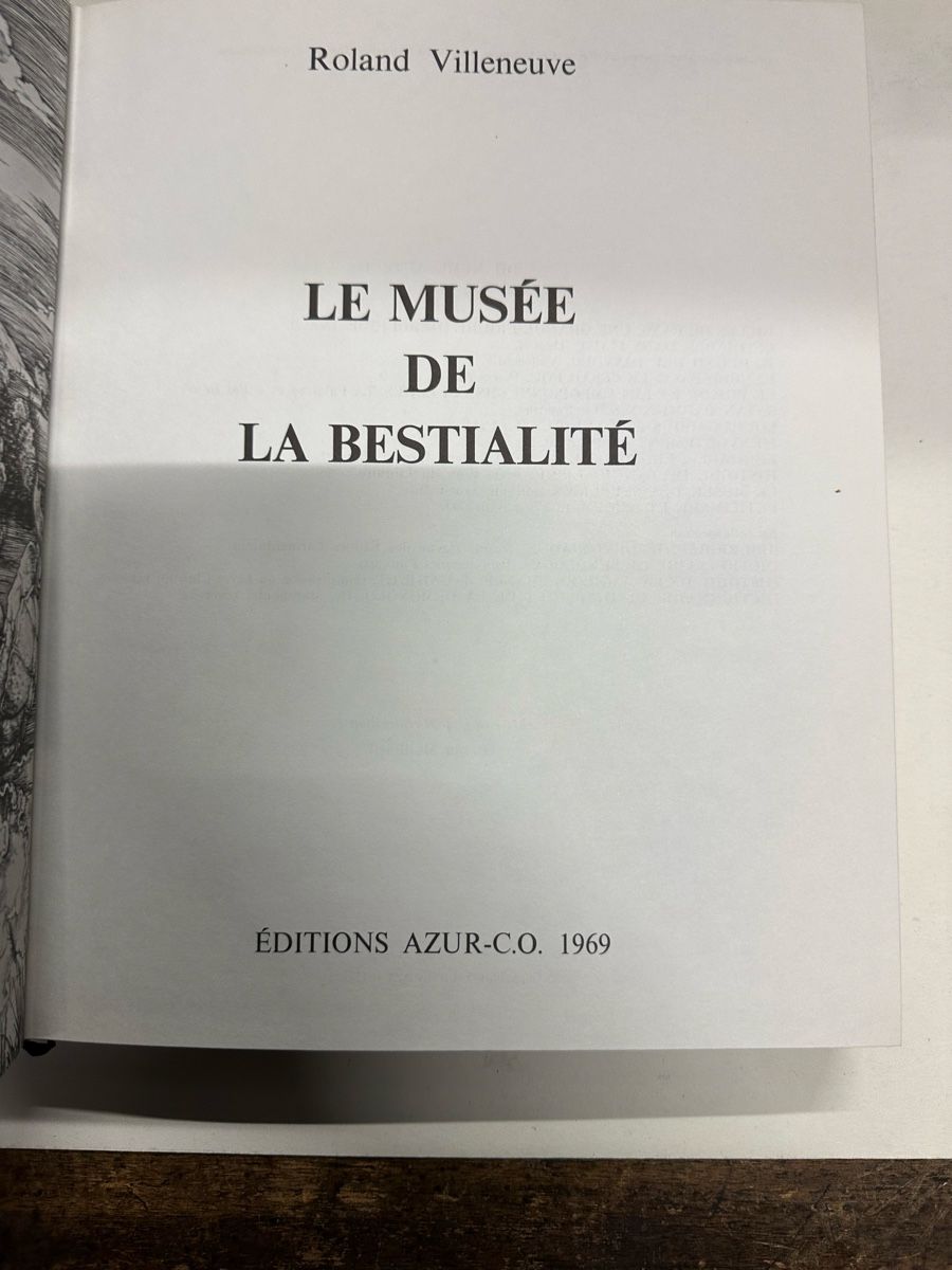 Libri: Le Musée de la Bestialité,1969,français. – Usato da Genève venduto da Tom6 1