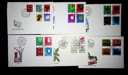 PRO JUVENTUTE 6 FDC 1965 + 1979-1983. SBK 27.00 /T534