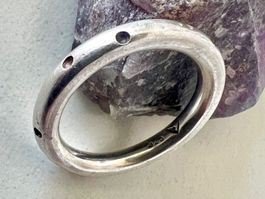 Skulpturaler Designer Silberring 925 rund massiv G51 Vintage