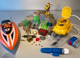 Playmobil U-boot, Speedboot, Motor, Taucherin & viel Zubehör
