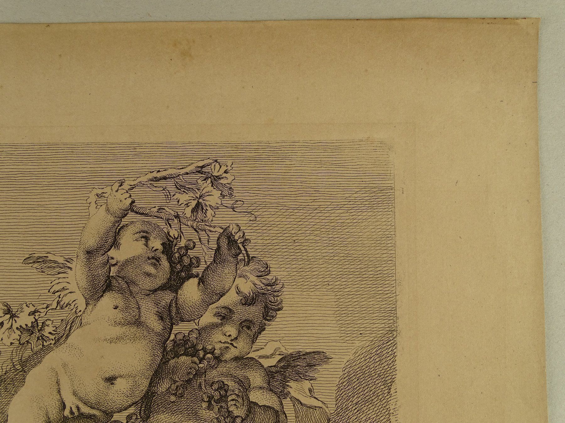 Incisioni: 3 PUTTEN, PUTTI IN DEN WOLKEN, TRAUBEN, AMOR – Usato da Grüningen venduto da Kartensammler 3