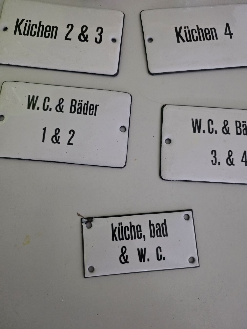Insegne: Schilder Emaille Küche WC Bad und 2 Griffe – Usato da Dorf venduto da Echo_Elements 3