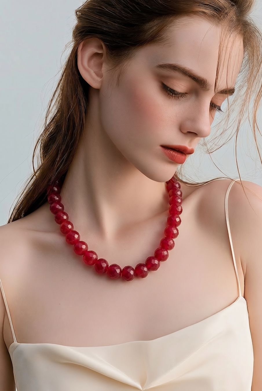 Catenine: Rote Jade Kette NEU – Nuovo e nell'imballaggio originale da Basel venduto da Chili007