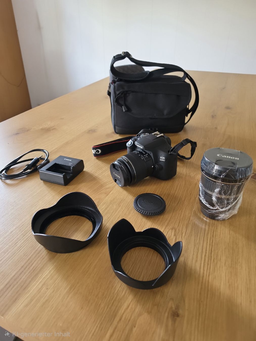 Canon Kamera: Canon Camera EOS 2000D mit 18x55 und Weitwinkel Objekt u.v.m – Neu (gemäss Beschreibung) aus Zwieselberg von V897