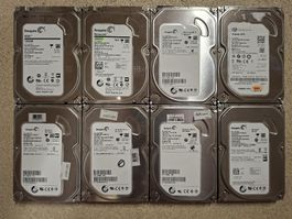 8 Stück Seagate Festplatten