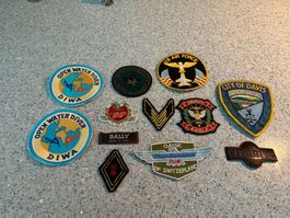 11 Stoff-Aufnäher/Decals, Vintage