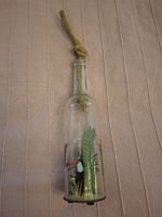 Sommer Deko Flasche mit Tukan, Glasflasche, Lampe, Neu