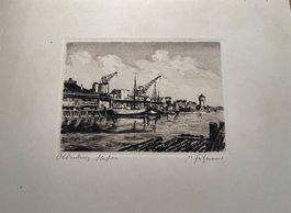 Kunstdruck Lithographie «Oldenburg, Hafen«