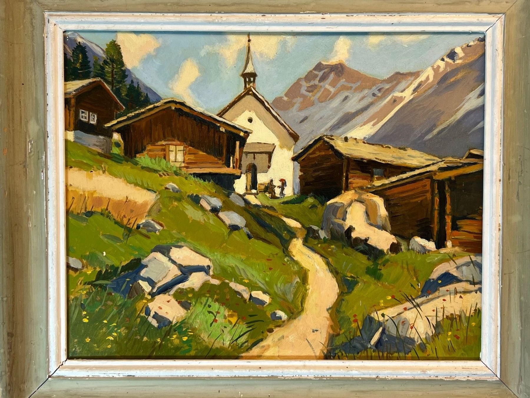 Gemälde: Gemälde Kühmatt Lötschental Willy Friedrich Burger – Gebraucht aus Vaduz von Unikate-Markt 1