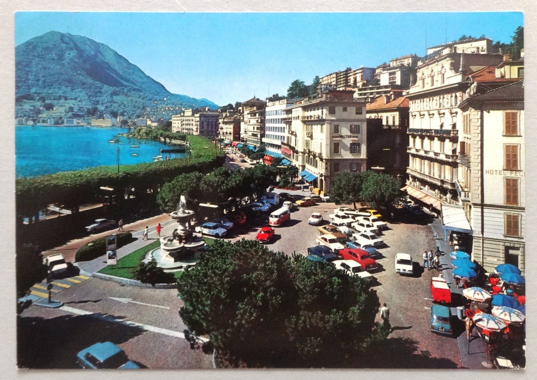 Ansichtskarten: Lugano - Piazza Rezzonico e Riva V. Vela – Gebraucht aus Fétigny von Billy2miny