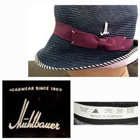 Mühlbauer Hut Marineblau mit Band guter Zustand