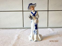 Porzellan, viktorianisch, Dame, Kobaltblau, Goldverzierung