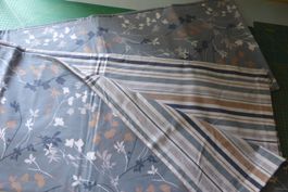 Bettwäsche - Duvetbezug BW - 160 x 210 cm Blumen in grau