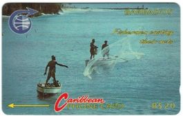 Telefonkarte Barbados BAR-3B Fischer 1990