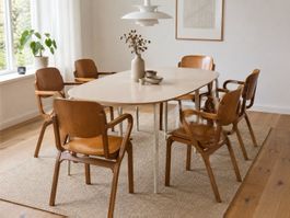 6 Chaises scandinaves design avec accoudoir/empilables