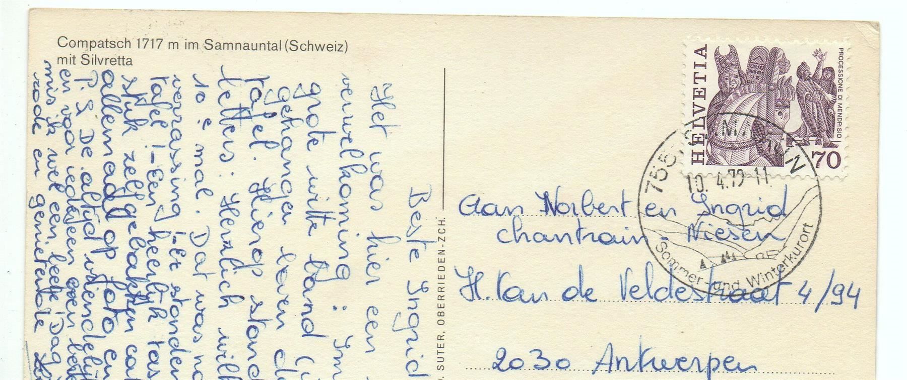 Cartoline postali: COMPATSCH im Samnauntal – Usato da Jona venduto da philajona 1