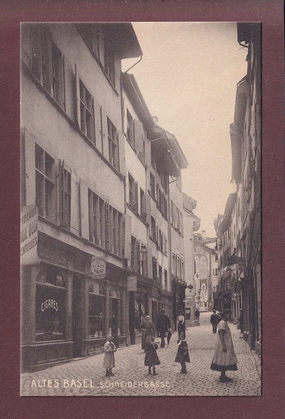 Ansichtskarten: Altes BASEL - Schneidergasse - Leute – Gebraucht aus Pully von nicecards