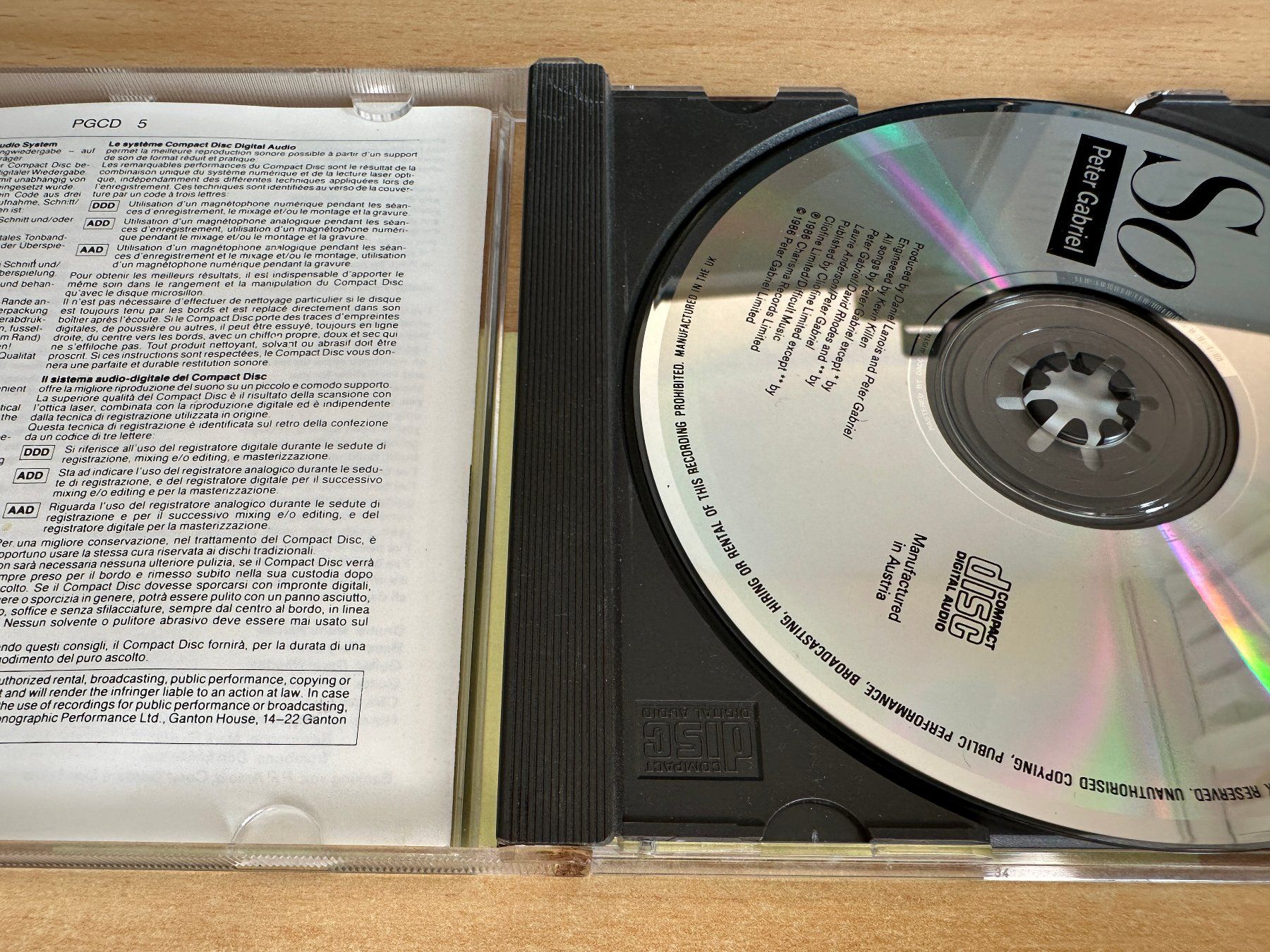CDs: Peter Gabriel – So – Gebraucht aus Rikon im Tösstal von Alpenmutz 2