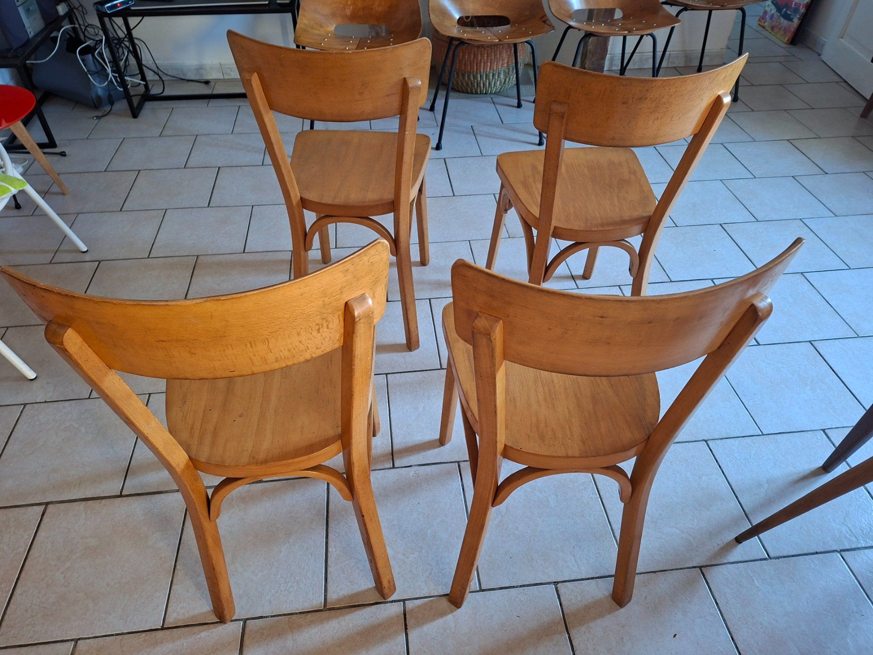 Sedie: Lot de 4 chaises Baumann signées – Usato da Chêne Bougeries venduto da guimzou 1