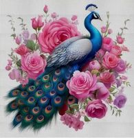 Perlen-Stickerei-DIY-Pfau in Blumenmeer-kreativ-Sticken-Bild