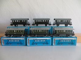 Märklin H0: Set mit 6 Zweiachs-Personenwagen, 4000/4040, OVP