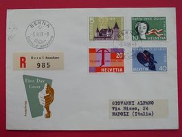 1958, Nr.334-337 (Ersttagsbrief) italienisch, Kat: 120.-+