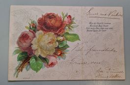 Ak Rarität Sandkarte Streukarte Glimmer Rosen Nostalgie 1902