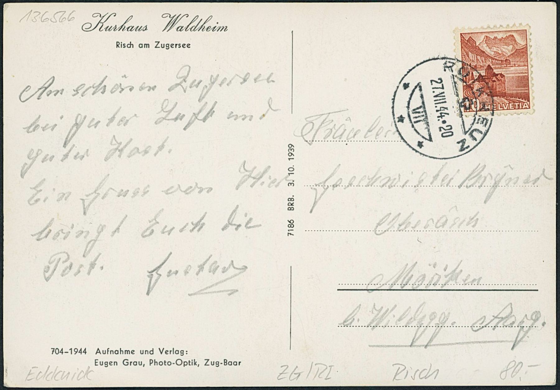 Cartes postales: ZG Risch – D'occasion à Schindellegi par leecollect 1