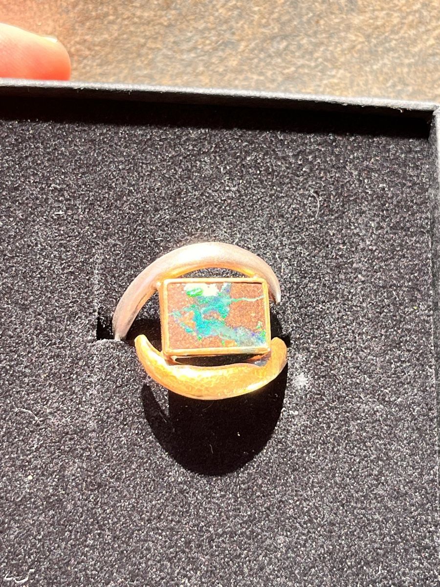 Ringe: Boulder Opal Ring, Silber Ring mit Gold, aus Goldschmiede – Neu (gemäss Beschreibung) aus Breitenbach von Alice_xy 1
