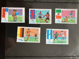 Fussball WM Mexiko 1985 Lot Briefmarken Kuba gestempelt