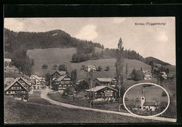 AK Krinau, Ortsansicht mit Kirche, 1925