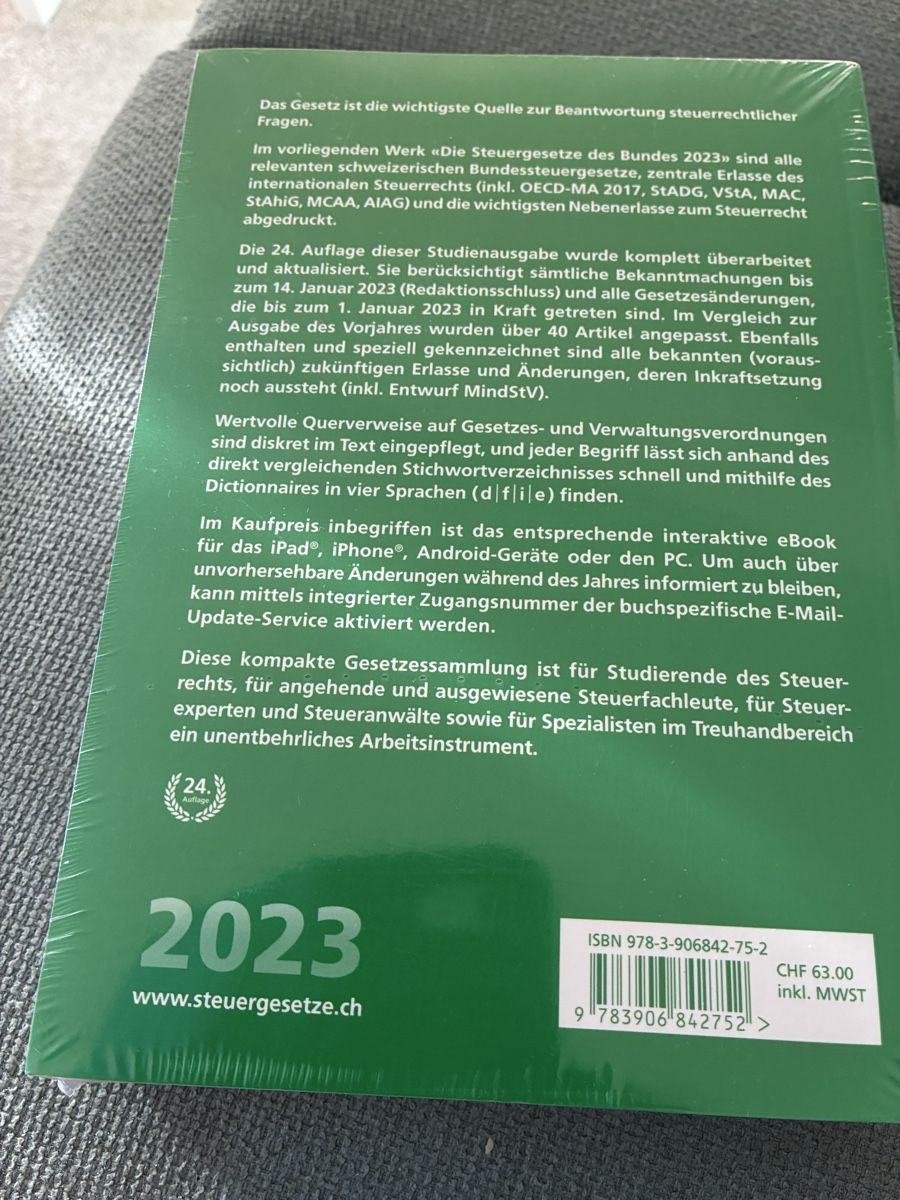 Libri: Die Steuergesetze des Bundes – Nuovo e nell'imballaggio originale da Unterengstringen venduto da Cipsi 1