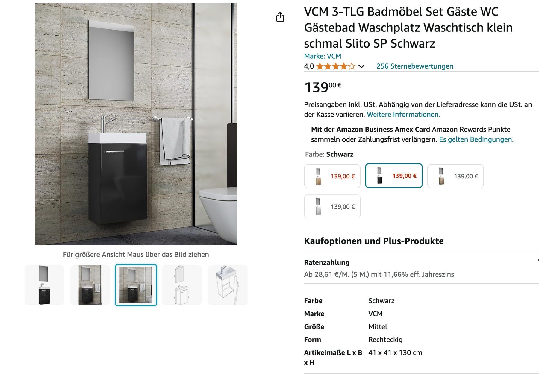 Mobili per bagno: VCM 3-TLG Badmöbel Set Gäste WC Gästebad Waschtisch – Nuovo e nell'imballaggio originale da Trogen venduto da ste_ncn5