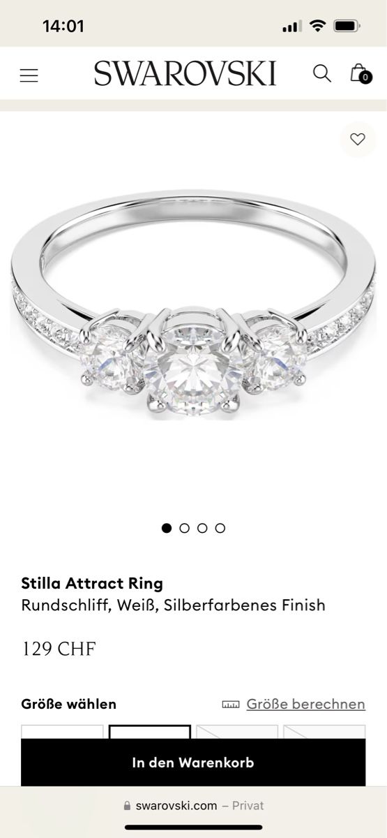 Swarovski Anelli: Bezaubernder Swarovski Ring 54 – Nuovo (secondo la descrizione) da Zürich venduto da panka01