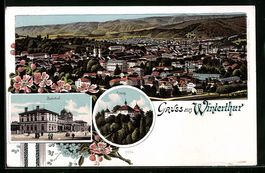 Litho Winterthur, Ortsansicht, Bahnhof, 