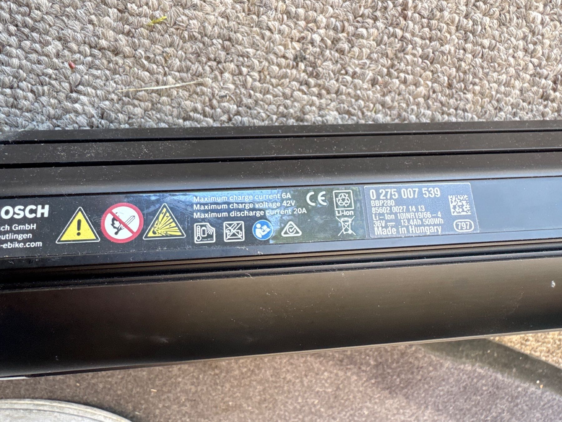 Bosch Batterie: Bosch PowerTube 500 – Difettoso da Solothurn venduto da lea_5lxz 5