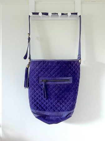 Handtasche lila aus Wild- und Glatt-Leder