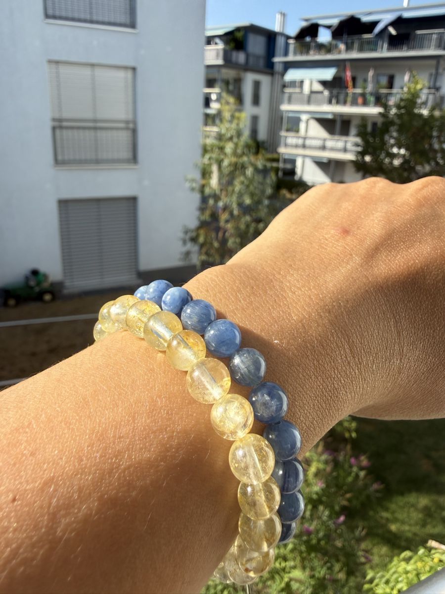Bracelets: Echtes Gelber Topas Perlenarmband 7mm, Elastisches – Neuf (Voir description) à Jegenstorf par SteinGlanz 6