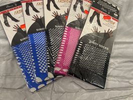 5 Paar Sexy Hand oder Fuss Netzsocken one size Neu