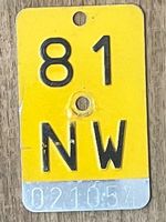 NW 81 - TÖFFLINUMMER - MOFASCHILD - PLAQUE DE MOFA NW 81