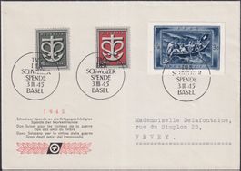 1945, W19-W21A, Blockausschnitt vom Basel, Kat: 220.-