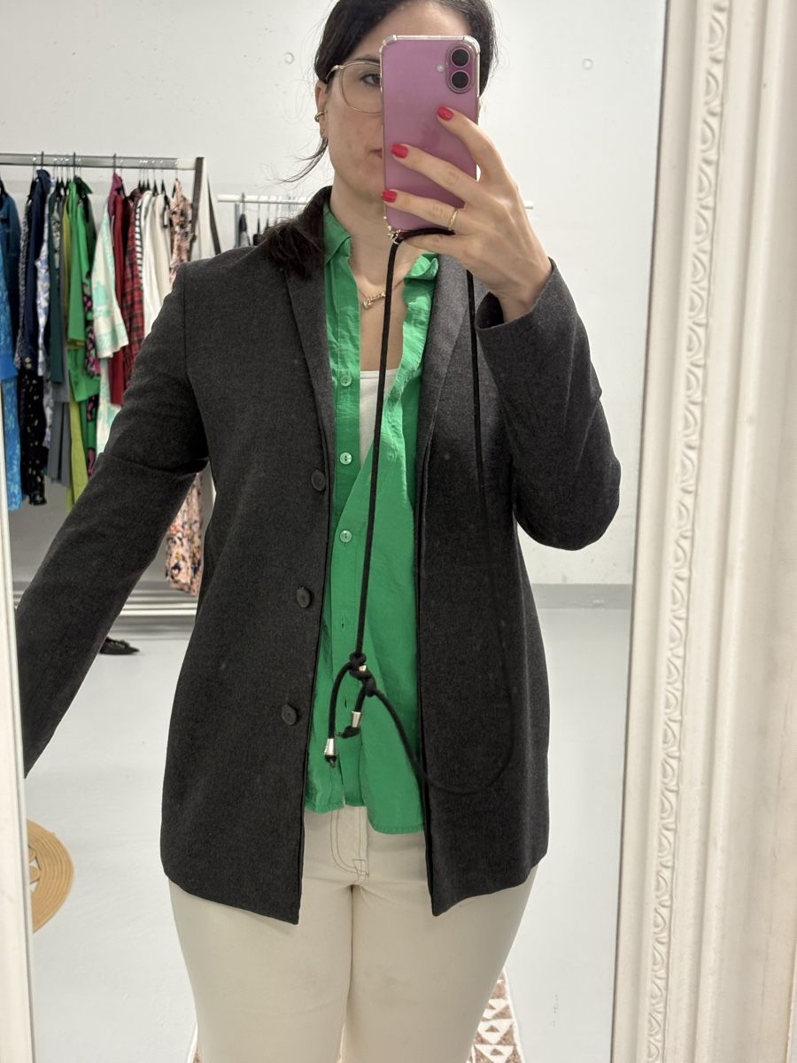 Jil Sander Giacche: Jil Sander Wolle Kaschmir Blazer Gr. 36 grau gerade – Nuovo (secondo la descrizione) da Regensdorf venduto da secondchancefashion 5