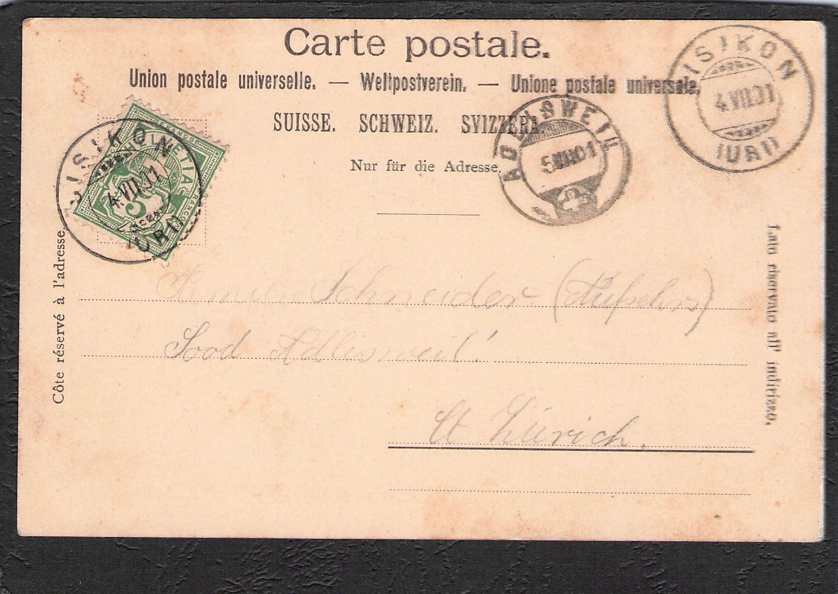 Cartoline postali: -Altdorf Telldenkmal , 1901,Stempelung!! – Usato da Reichenburg venduto da Pipo-67 1
