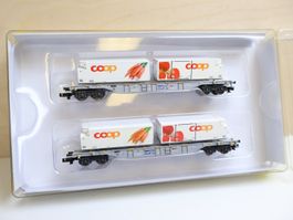 Minitrix 2 x SBB COOP Containerwagen - Set 11638-02