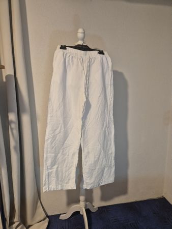 H&M Leinenhose weiss mit Gummizug Grösse M guter Zustand