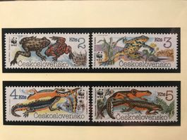 Tschechoslowakei 1989 Satz Amphibien WWF postfrisch