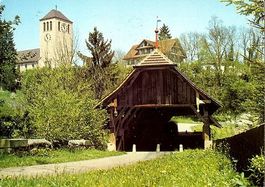 ROTHENBURG alte Brücke mit Kiche