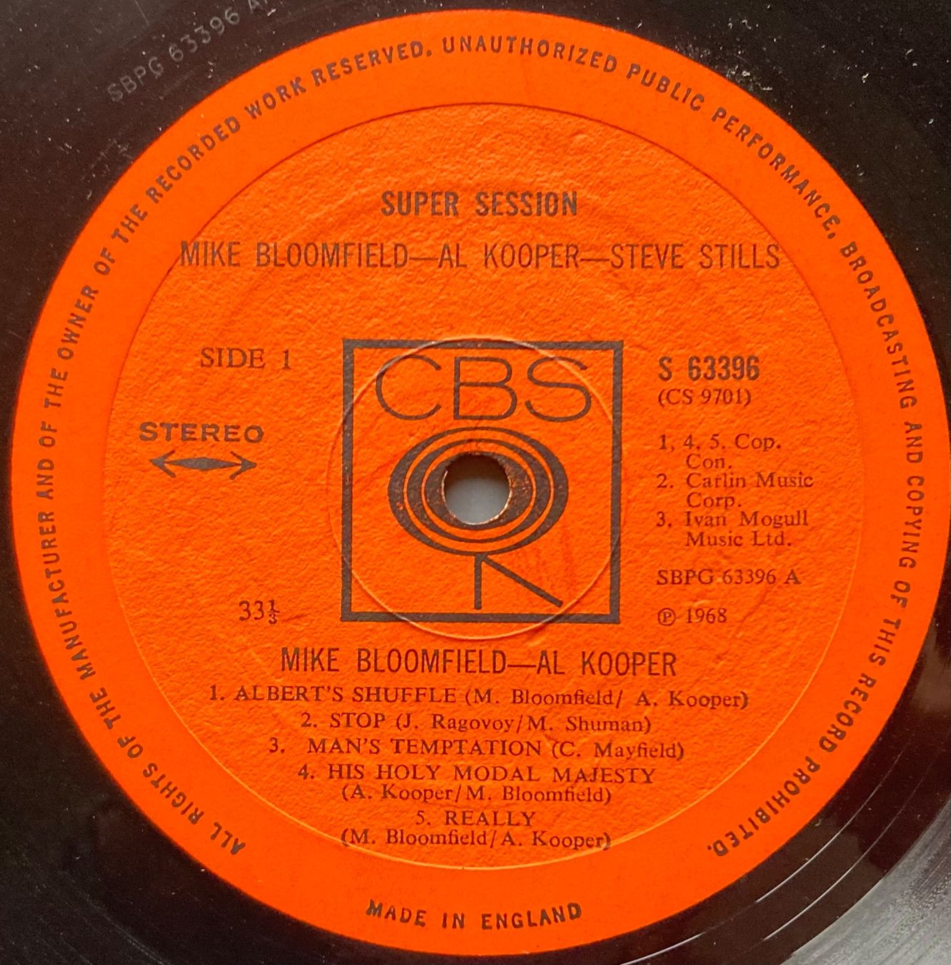 Dischi in vinile: DIVERS ARTISTES / AL COOPER / STEPHEN STILLS - SUPER SESSION – Usato da Poliez-Pittet venduto da Newtown-Records 2