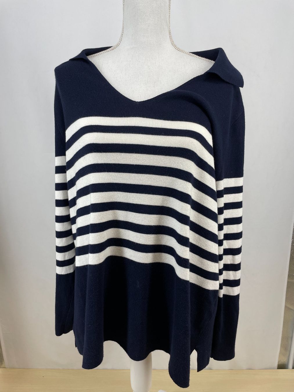 Pulls & Sweat-shirts: ULLA POPKEN pull bleu à rayures – D'occasion à Lausanne par PlusValue_Lausanne