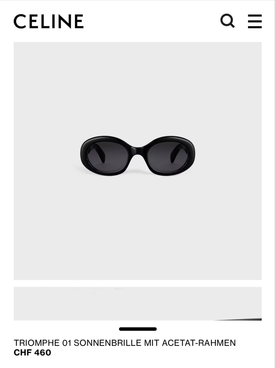 Celine Occhiali & Lenti: CELINE Sonnenbrille Triomphe 01 Schwarz 52-22 – Nuovo e nell'imballaggio originale da Frauenfeld venduto da Vanityroom 3